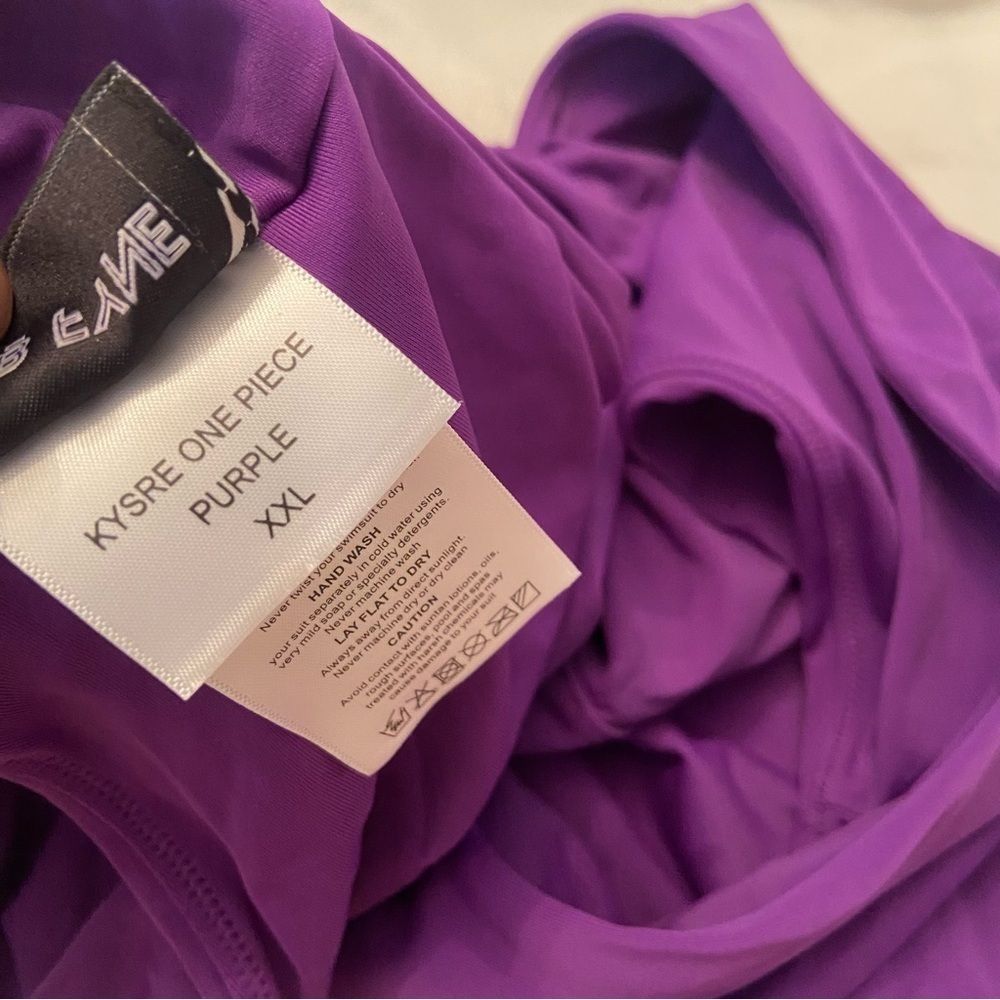 New! Bfyne Kysre Purple One Shoulder Cutout One-Piece Swimsuit NWOT 3495 - Picture 6 of 7